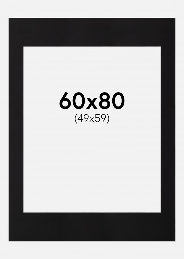 Passe-partout Nero Standard (Bordo interno bianco) 60x80 cm (49x59)