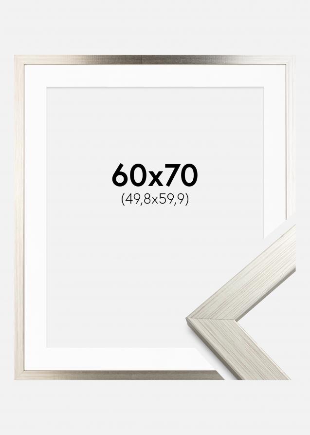 Cornice Silver Wood 60x70 cm - Passe-partout Bianco 20x24 inches