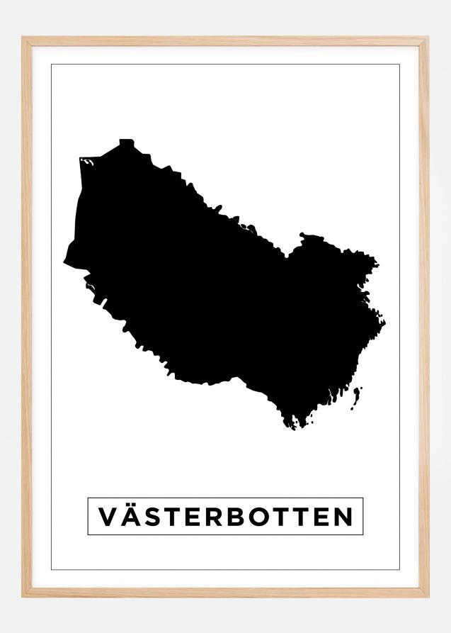 Mappa - Västerbotten - Poster bianco