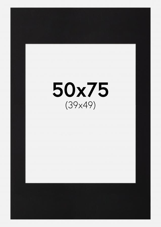 Passe-partout Nero (Bordo interno bianco) 50x75 cm (39x49)