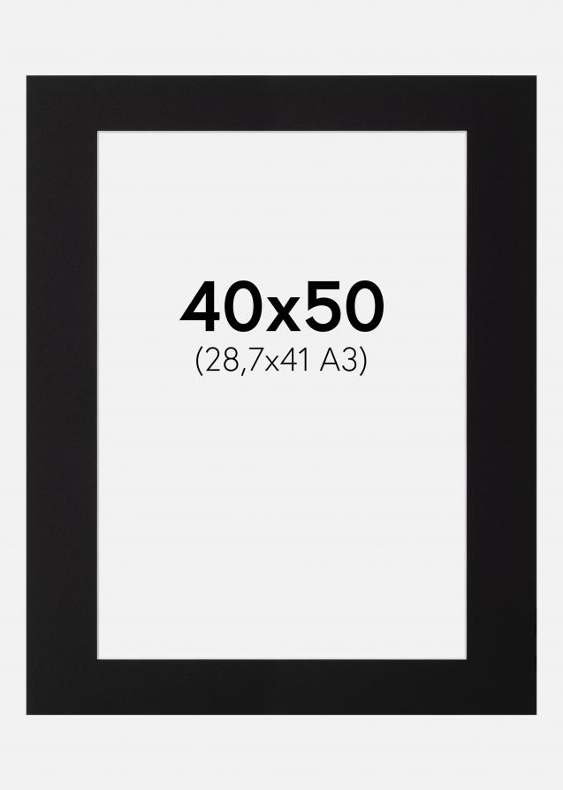 Passe-partout Nero Standard (Bordo interno bianco) 40x50 cm (28,7x41 - A3)