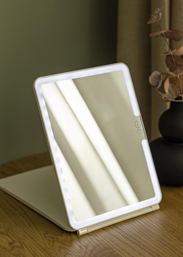 KAILA Specchio per trucco Travel LED Ricaricabile Bianco 19x25 cm