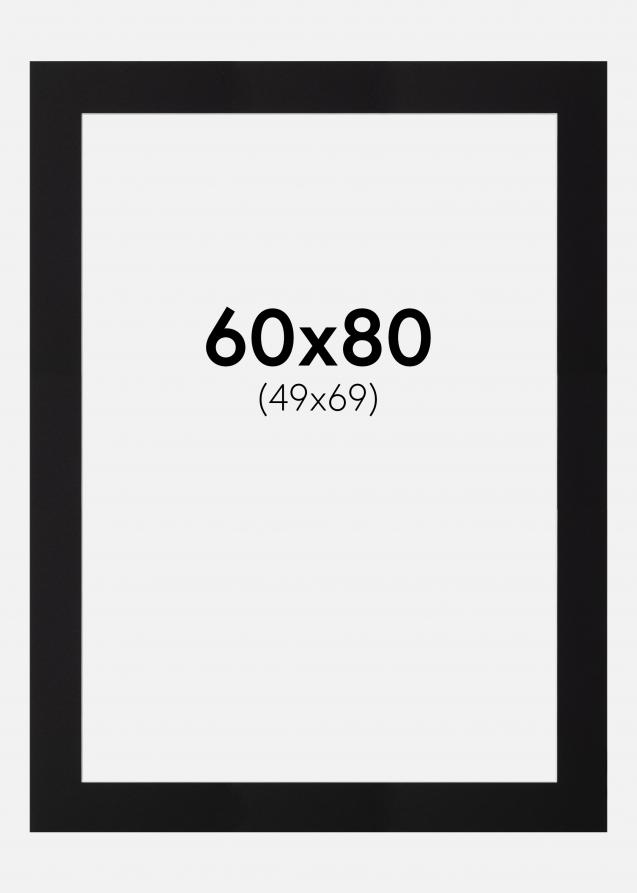 Passe-partout Nero Standard (Bordo interno bianco) 60x80 cm (49x69)