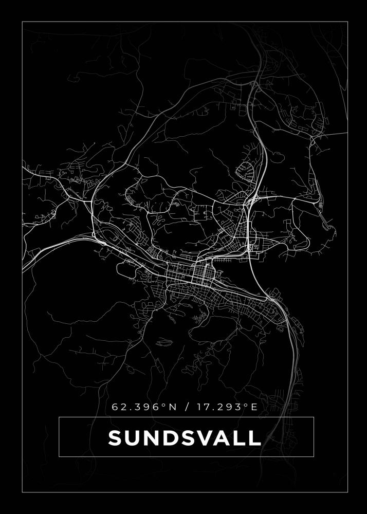 Mappa - Sundsvall - Poster nero