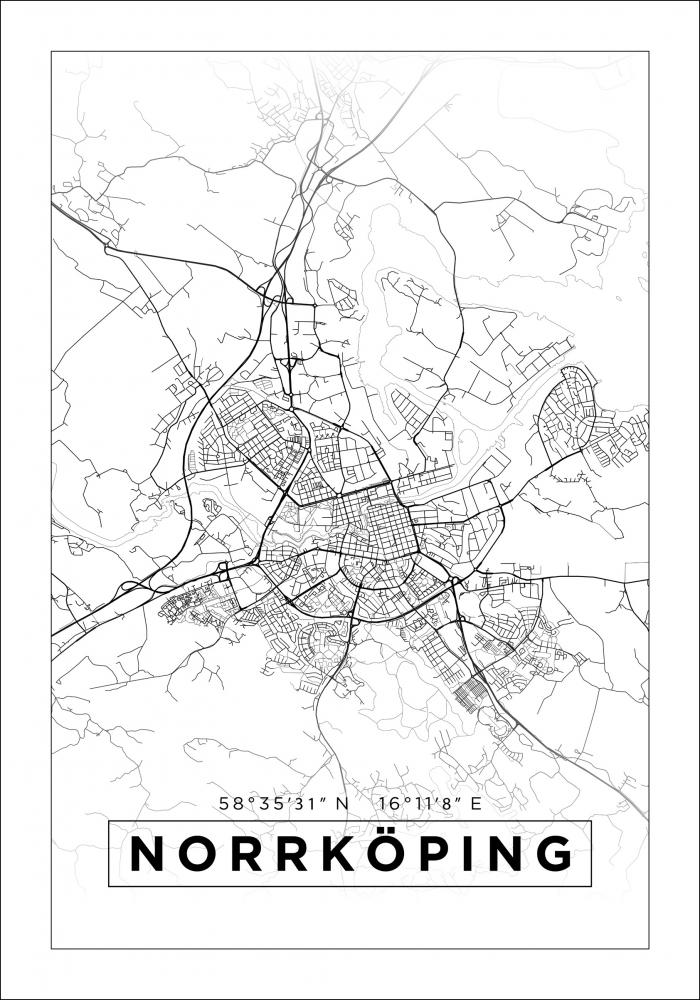 Mappa - Norrkping - Poster bianco