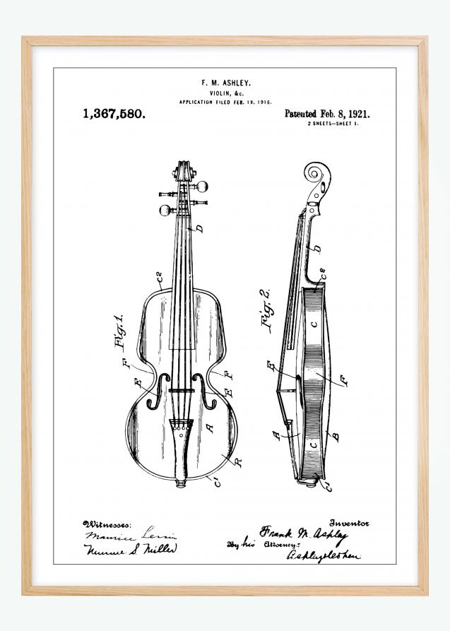 Disegni di brevetti - Violino Poster