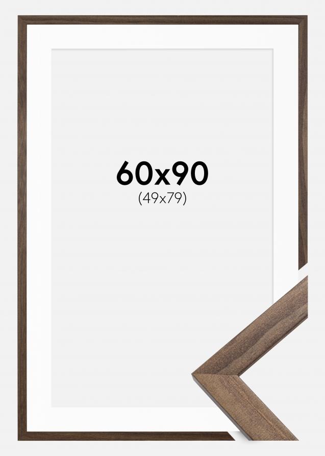 Cornice Stilren Noce 60x90 cm - Passe-partout Bianco 50x80 cm