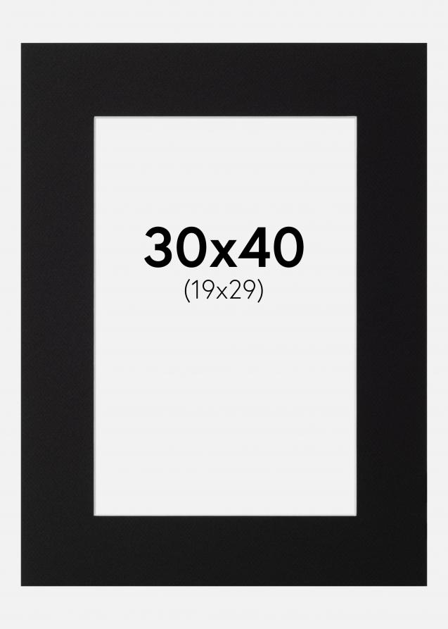 Passe-partout Nero Standard (Bordo interno bianco) 30x40 cm (19x29)