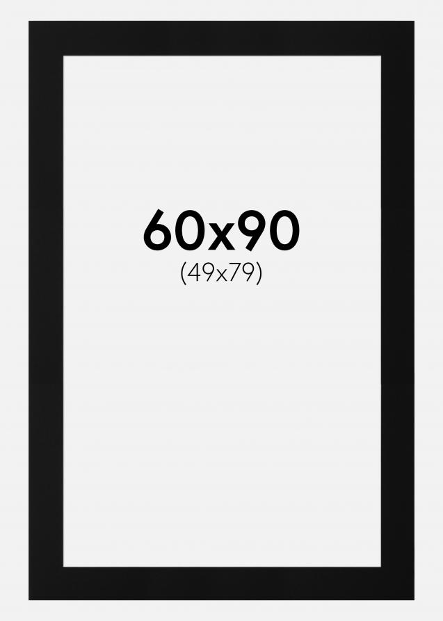Passe-partout Nero Standard (Bordo interno bianco) 60x90 cm (49x79)