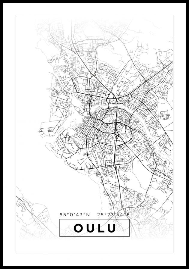 Mappa - Oulu - Poster bianco