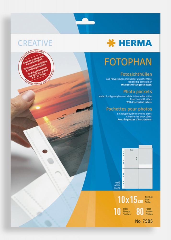 Herma Fogli portafoto 10x15 cm in piedi - 10-pezzi Bianco