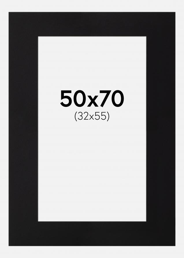 Passe-partout Nero Standard (Bordo interno bianco) 50x70 cm (32x55)