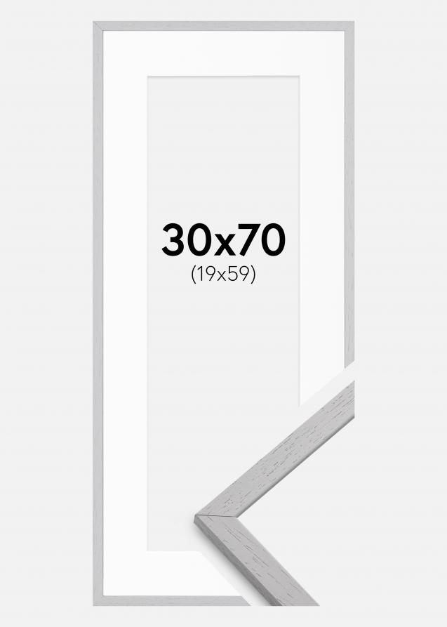 Cornice Edsbyn Grey 30x70 cm - Passe-partout Bianco 20x60 cm