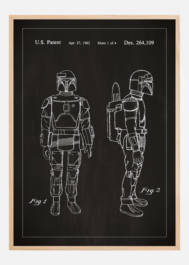 Disegni di brevetti - Star Wars - Boba Fett - Nero Poster