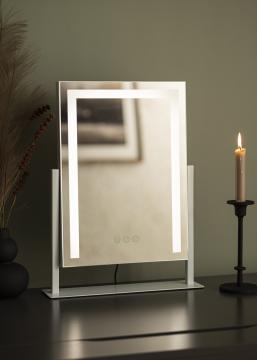 KAILA Specchio per trucco stand LED Bianco 30x41 cm