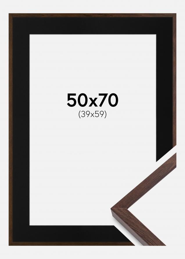 Cornice E-Line Noce 50x70 cm - Passe-partout Nero 40x60 cm