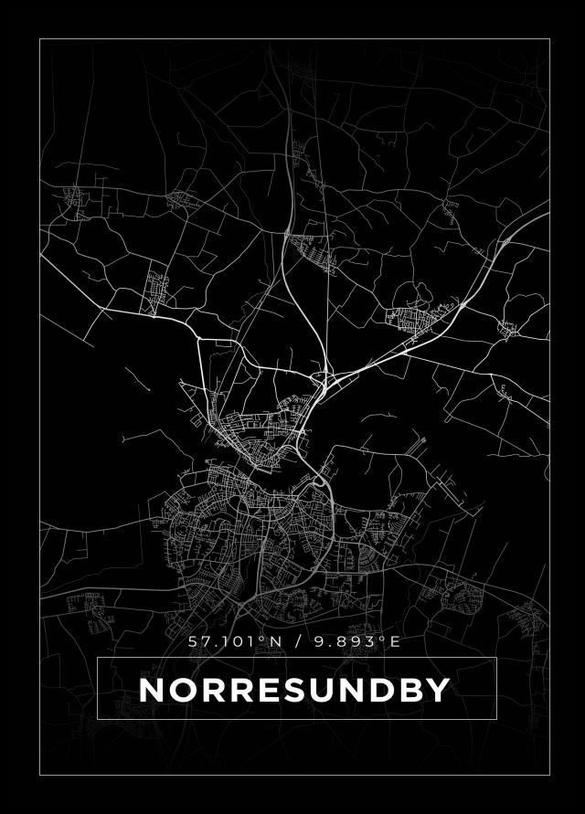 Mappa - Norresundby - Poster nero