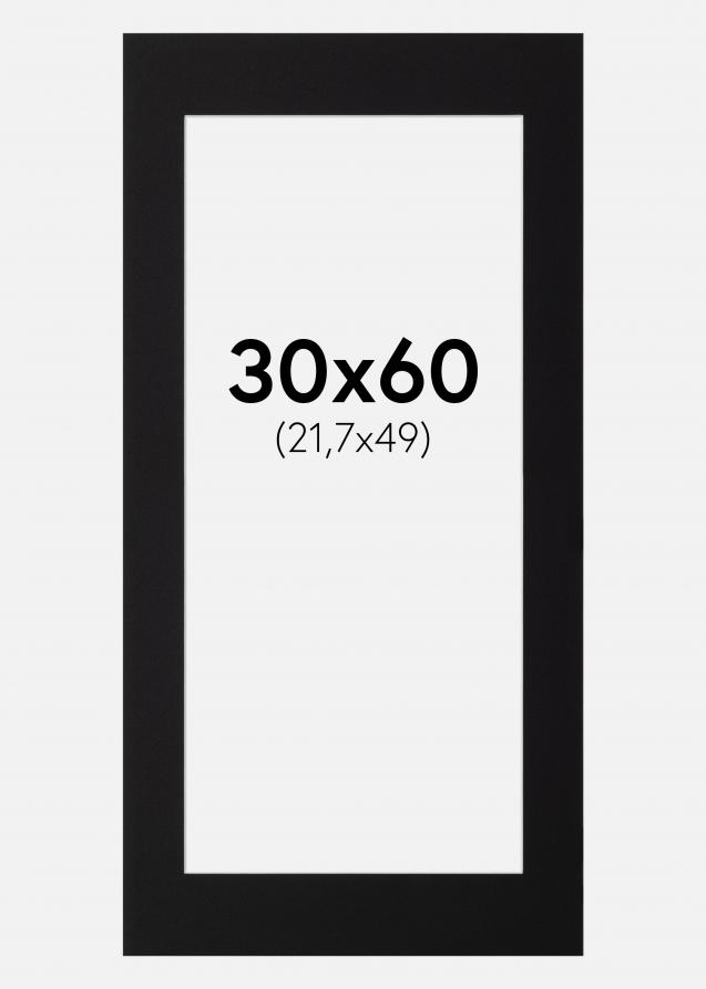 Passe-partout Nero (Bordo interno bianco) 30x60 cm (21,7x49)