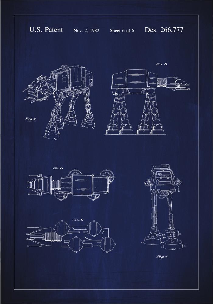 Disegni di brevetti - Star Wars - Walker - Blu Poster