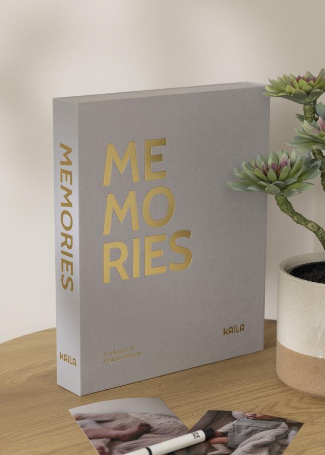 KAILA MEMORIES Grey - Coffee Table Photo Album (60 Pagine nere / 30 fogli)