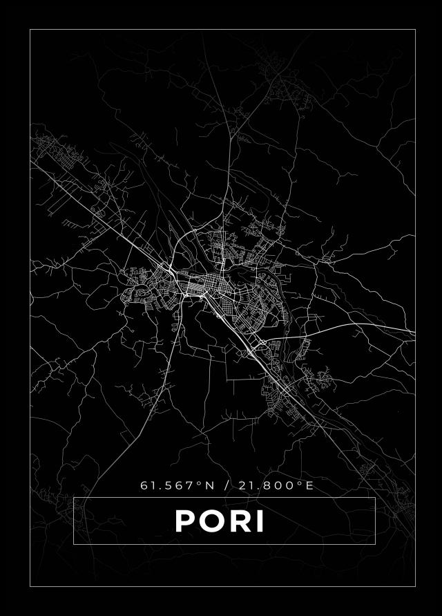 Mappa - Pori - Poster nero