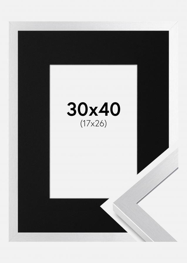 Cornice Selection Argento 30x40 cm - Passe-partout Nero 18x27 cm