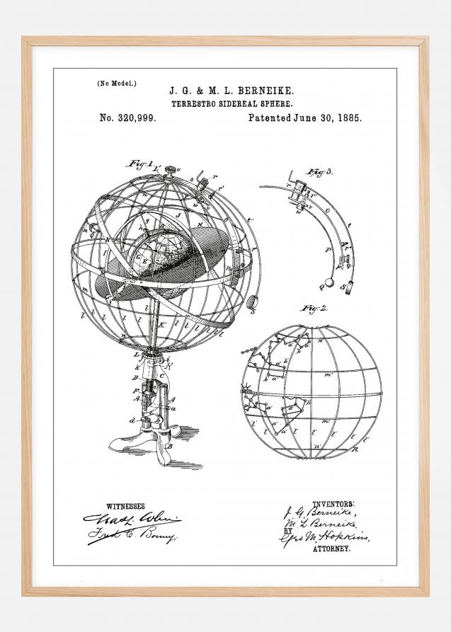 Disegni di brevetti - Modello astronomico - Bianco Poster