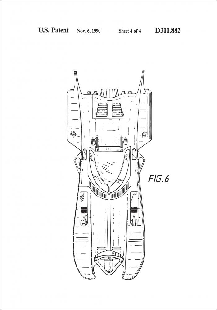 Disegni di brevetti - Batman - Batmobile 1990 IIII Poster