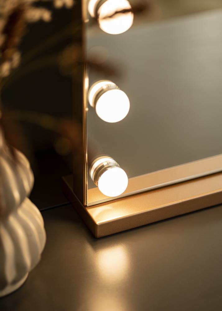 KAILA Specchio per trucco Hollywood 15 Oro rosa 58x46 cm