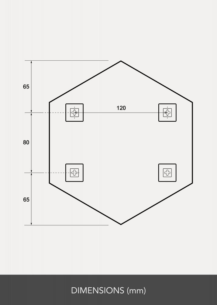 Specchio Set Hexagon 18x21 cm - 5 cad.