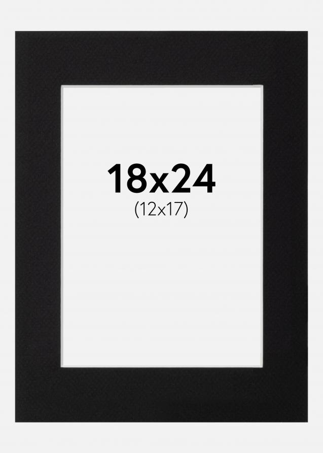 Passe-partout Nero Standard (Bordo interno bianco) 18x24 cm (12x17)