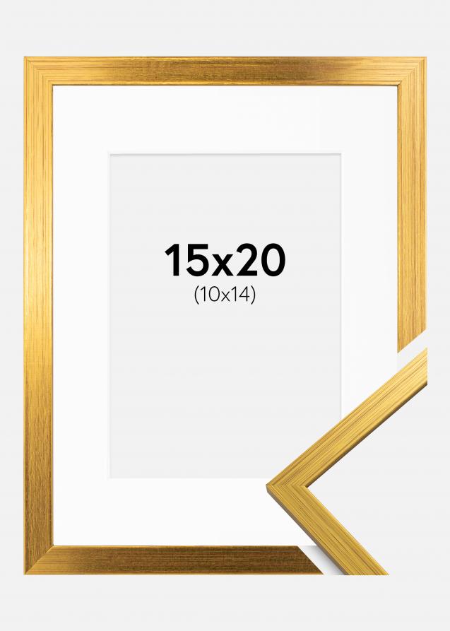 Cornice Edsbyn Oro 15x20 cm - Passe-partout Bianco 11x15 cm