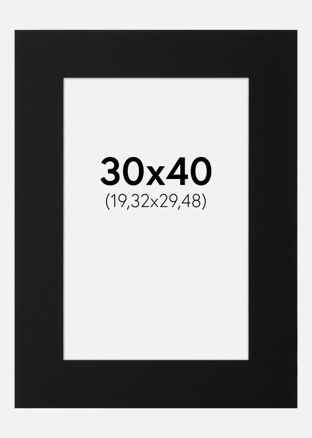 Passe-partout Nero Standard (Bordo interno bianco) 30x40 cm (19,32x29,48)