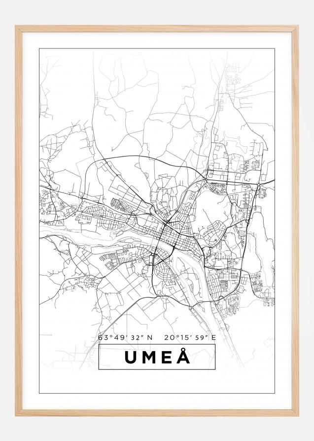 Mappa - Umeå - Poster bianco