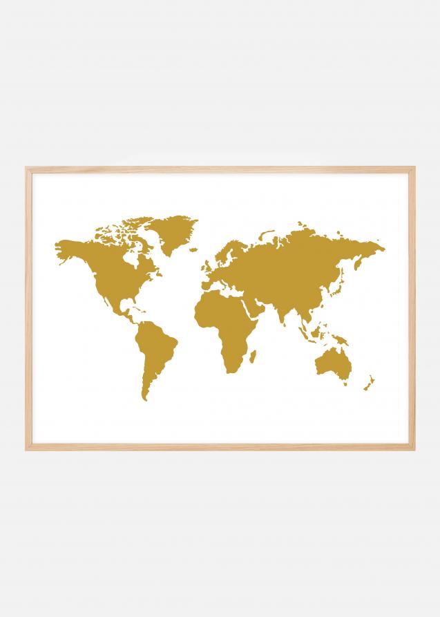 Mappa del mondo Oro Poster
