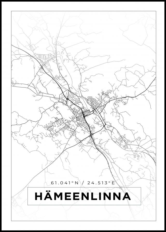 Mappa - Hämeenlinna - Poster bianco