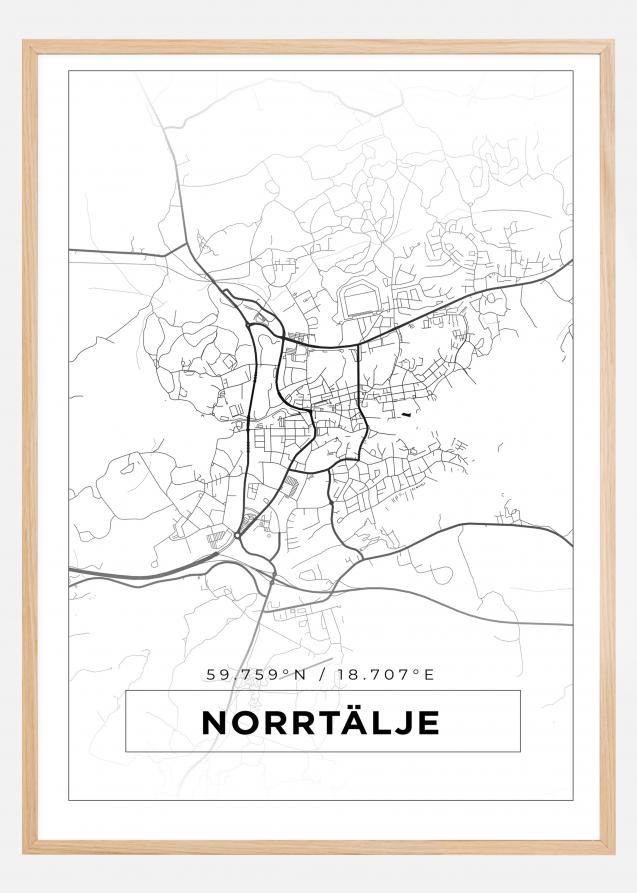 Mappa - Norrtälje - Poster bianco