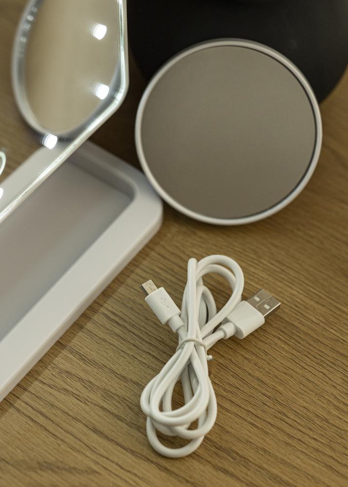 KAILA Specchio per trucco LED con altoparlante Bluetooth Bianco 18x30 cm