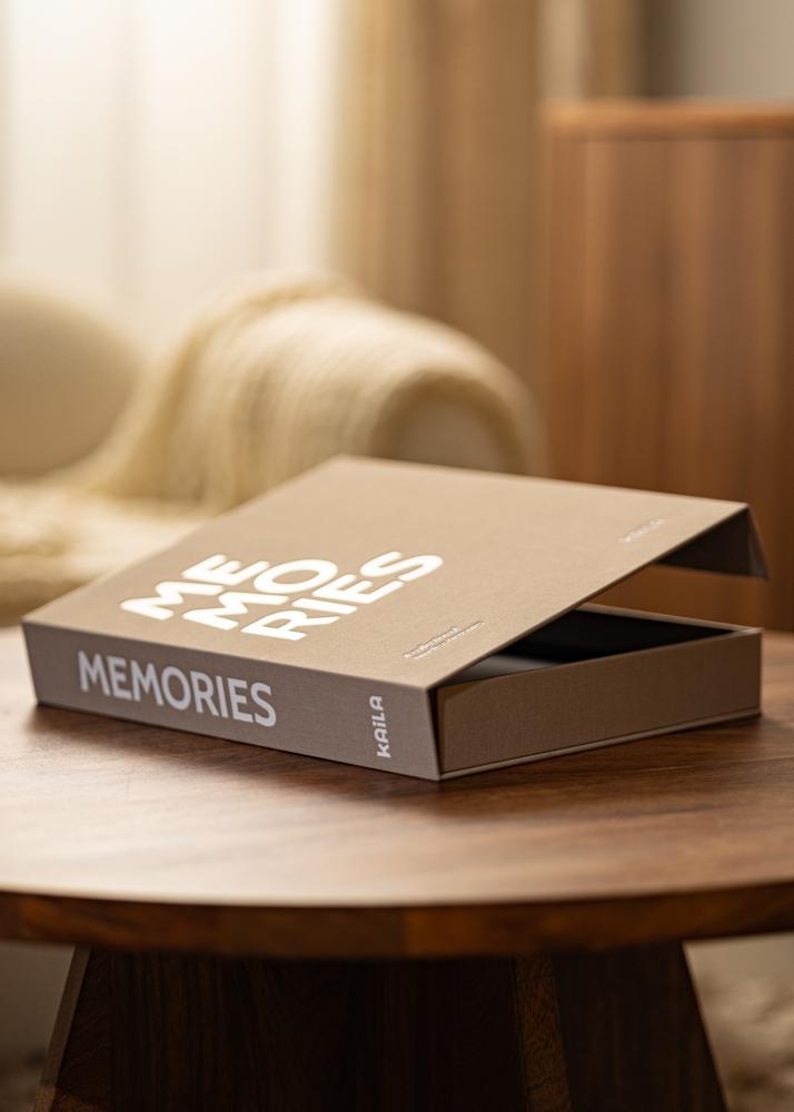 KAILA MEMORIES Grey/White - Coffee Table Photo Album (60 Pagine nere)