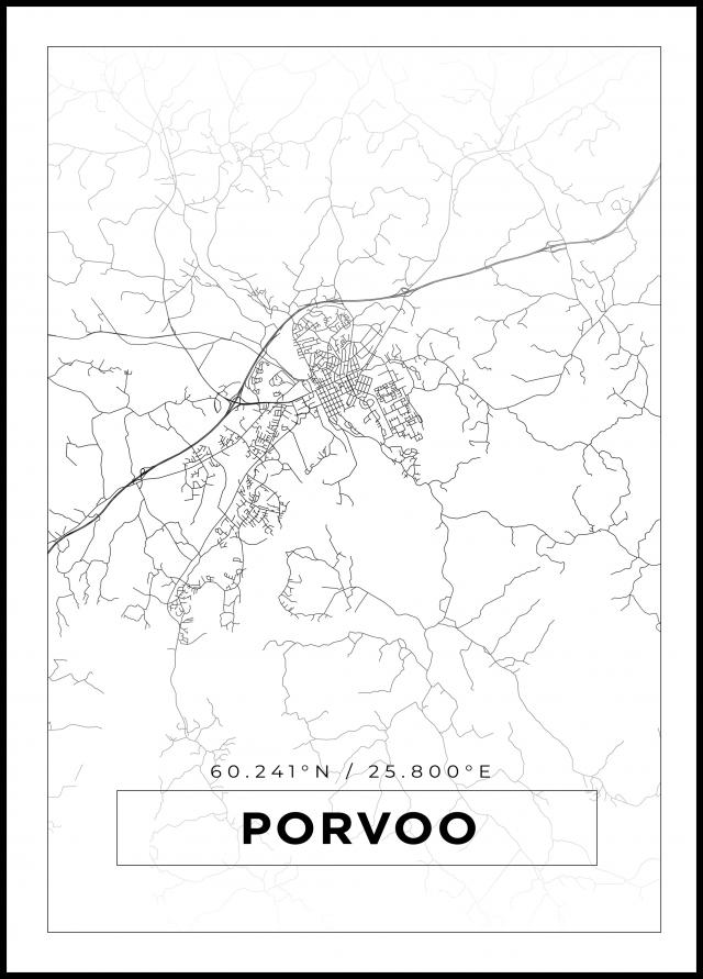 Mappa - Porvoo - Poster bianco