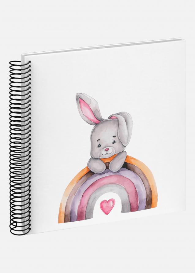 Bunny Malin Album a spirale Bianco - 24x24 cm (40 Pagine bianche / 20 fogli)