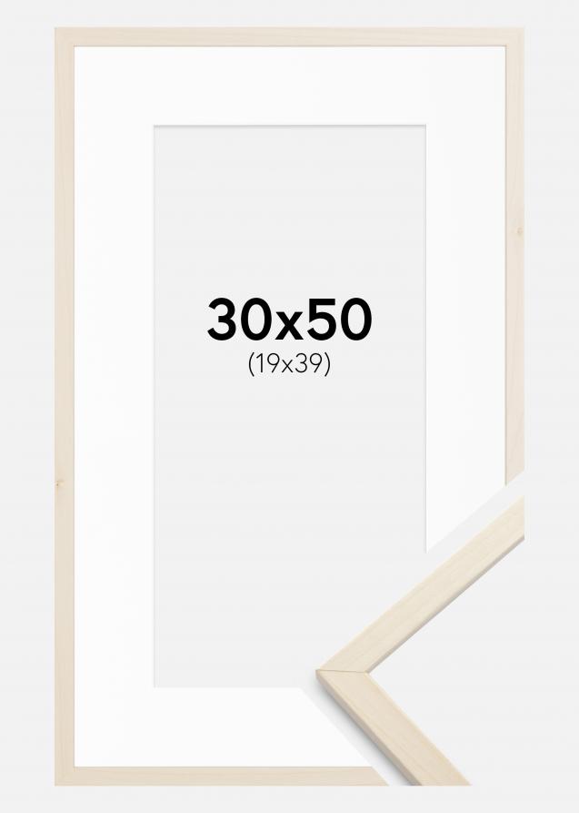 Cornice Edsbyn Acero 30x50 cm - Passe-partout Bianco 20x40 cm