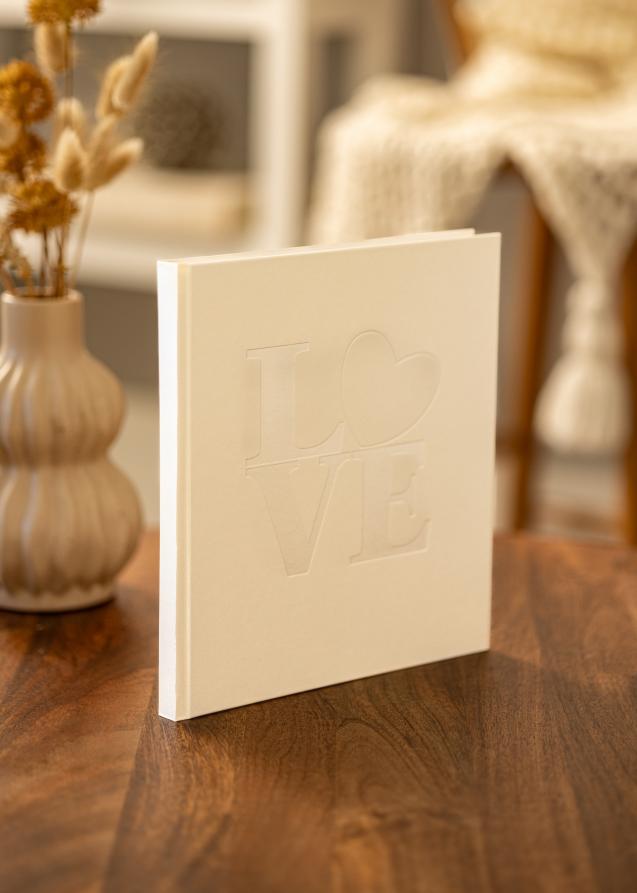 White Love Libro degli ospiti - 23x25 cm (176 Pagine bianche / 88 fogli)