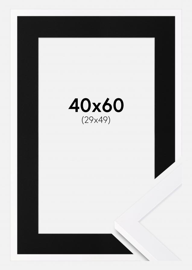 Cornice Selection Bianco 40x60 cm - Passe-partout Nero 30x50 cm