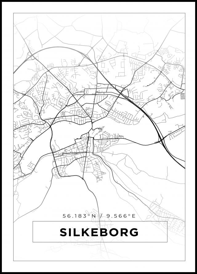 Mappa - Silkeborg - Poster bianco