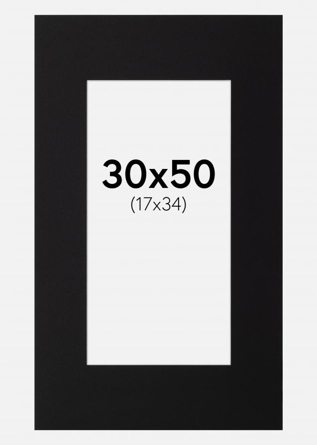Passe-partout Nero Standard (Bordo interno bianco) 30x50 cm (17x34)