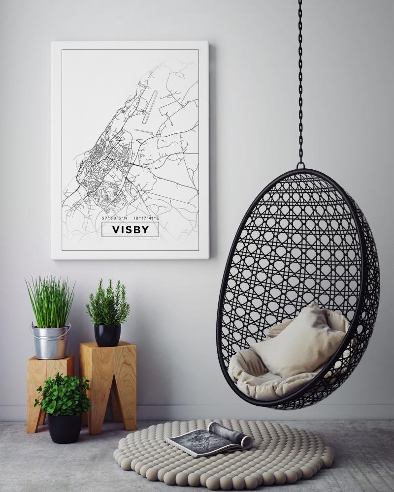 Mappa - Visby - Poster bianco