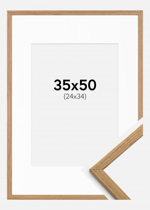 Cornice Edsbyn Teak 35x50 cm - Passe-partout Bianco 25x35 cm