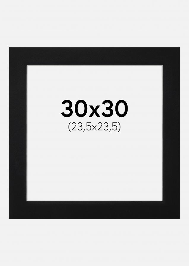 Passe-partout Nero Standard (Bordo interno bianco) 30x30 cm (23,5x23,5)