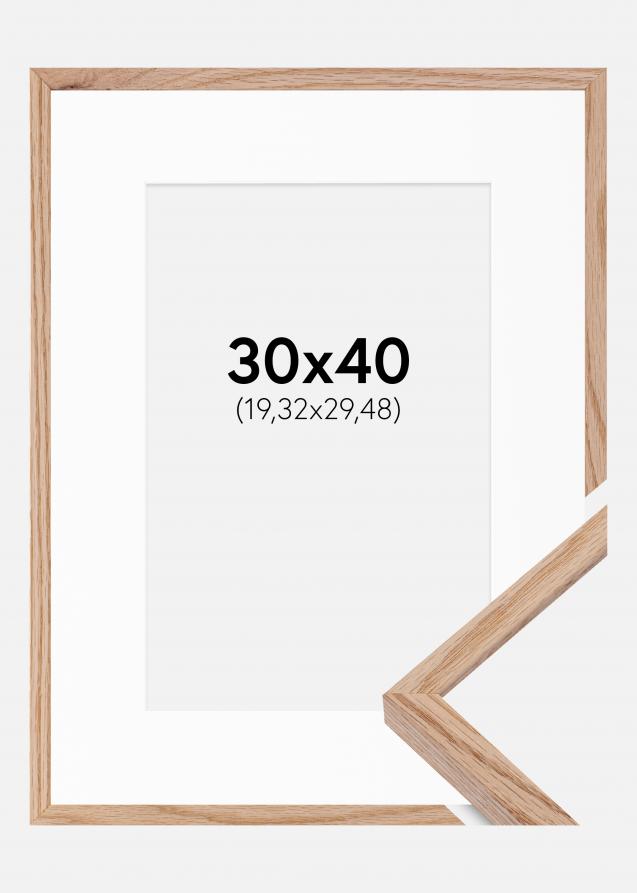 Cornice E-Line Rovere 30x40 cm - Passe-partout Bianco 8x12 inches